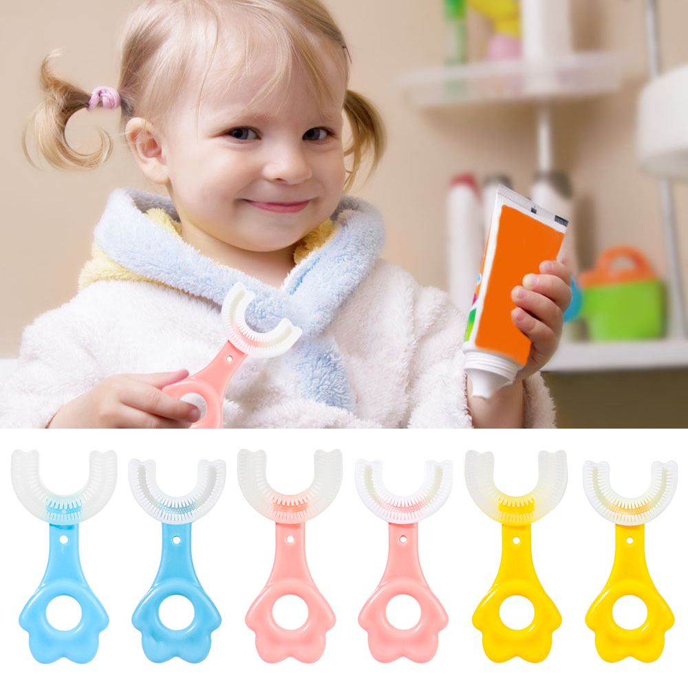 Silicone U-Shape Toothbrushes Kids Manual Toothbrushes Toddler Teeth Cleaning Brushes Oral Care