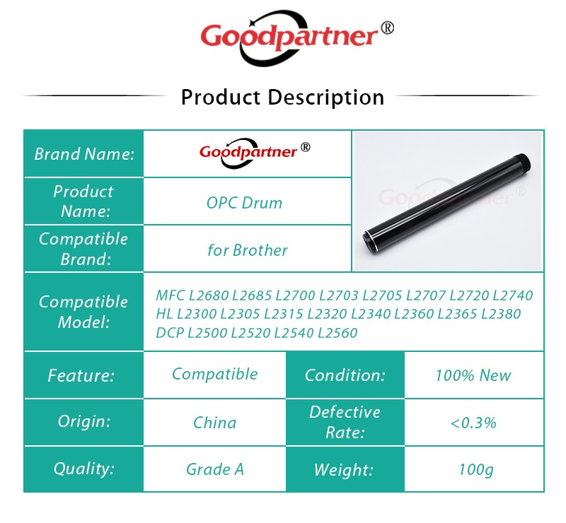 Tambor OPC DR2335 DR630 2300 2315 2320 para Brother HL L2300 L2340 L2360 L2365 DCP L2500 L2520 L2540 L2560 MFC L2700 L2720 L2740, 5 uds.
