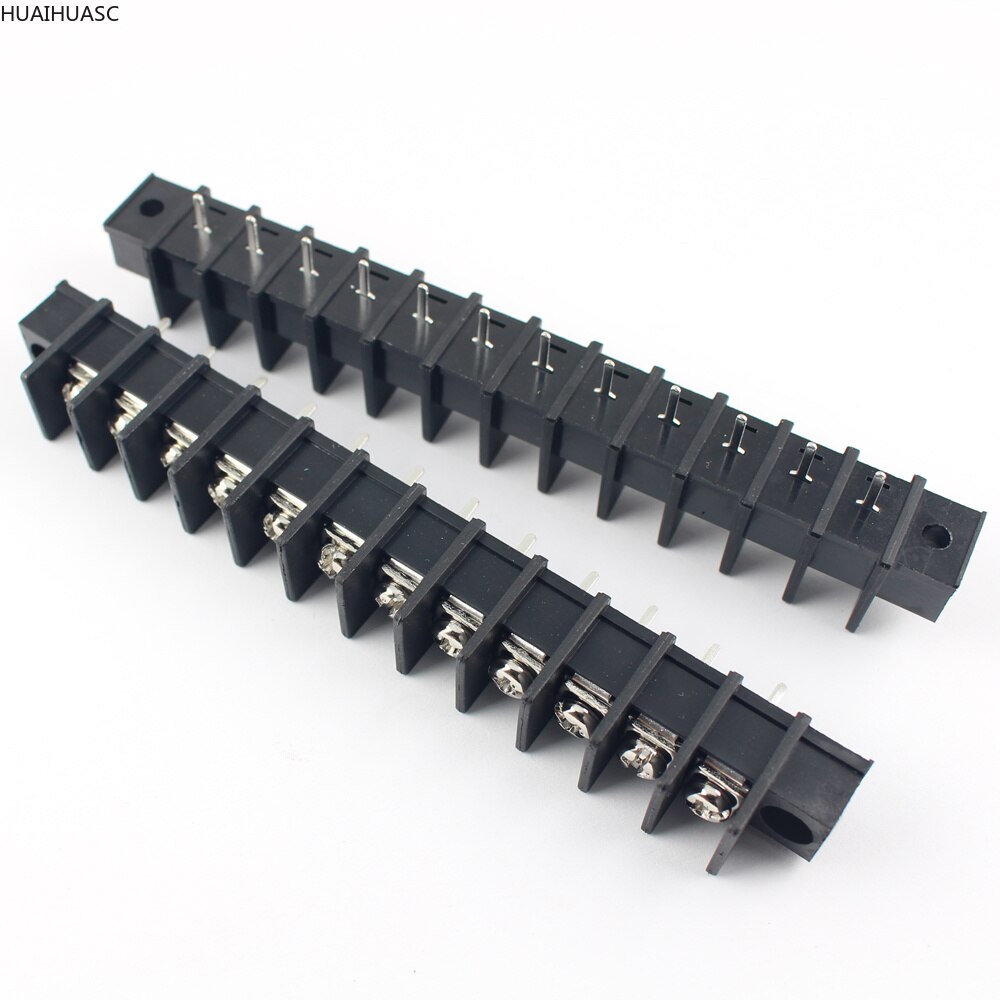 5 kpl / erä musta 9.5mm jako 4 6 12 nastainen esteen riviliitin ruuvinreiällä 300v 25a