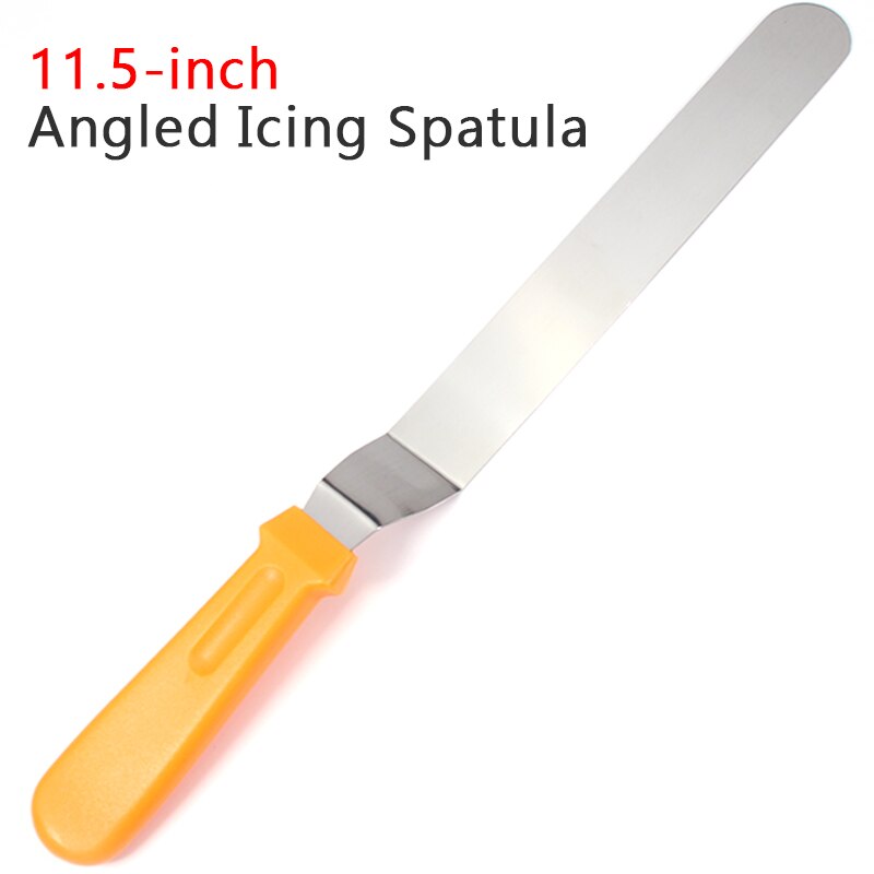 Angled Icing Spatula - Cake Frosting Spatula - Stainless Steel - Baking and Cake Decorating Supplies - Use for Kitchen or Bakery: Orange 11.5 inch