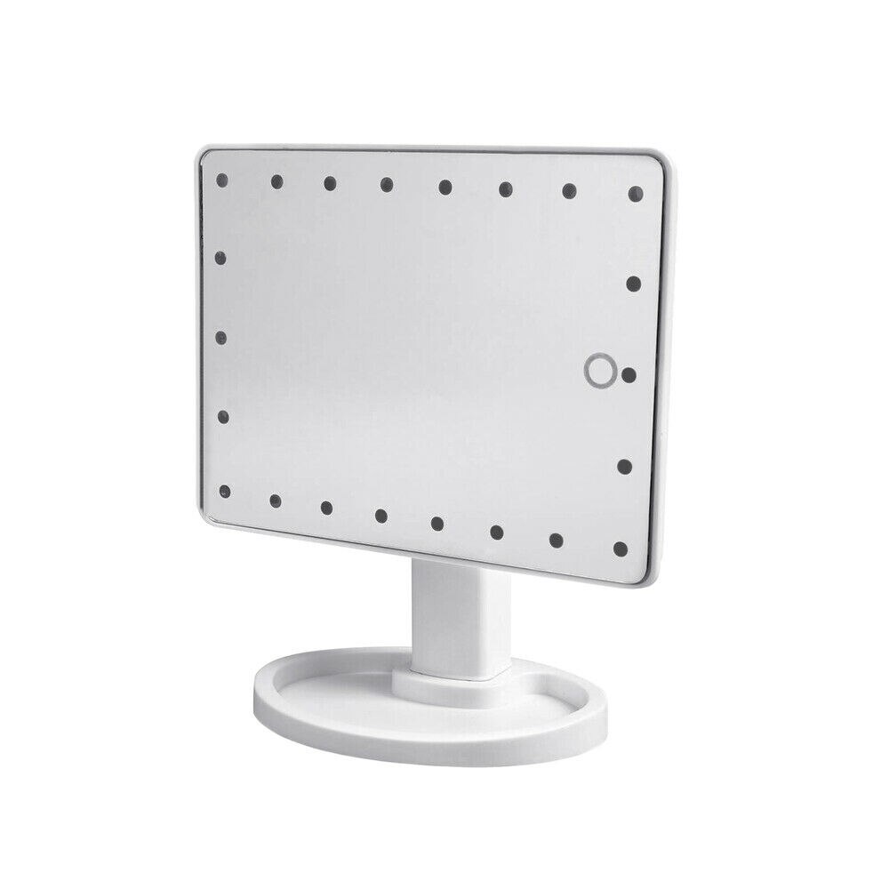 LED Makeup Mirror Touch Screen Mirror with 22 LED Lights Bright Adjustable Make Up Mirrors Operated Stand for Tabletop Bathroom