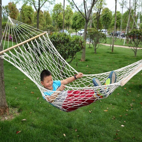 Rope Cotton Hammock Fast Large Hammock Outdoor Camping Furniture Beach Home Garden