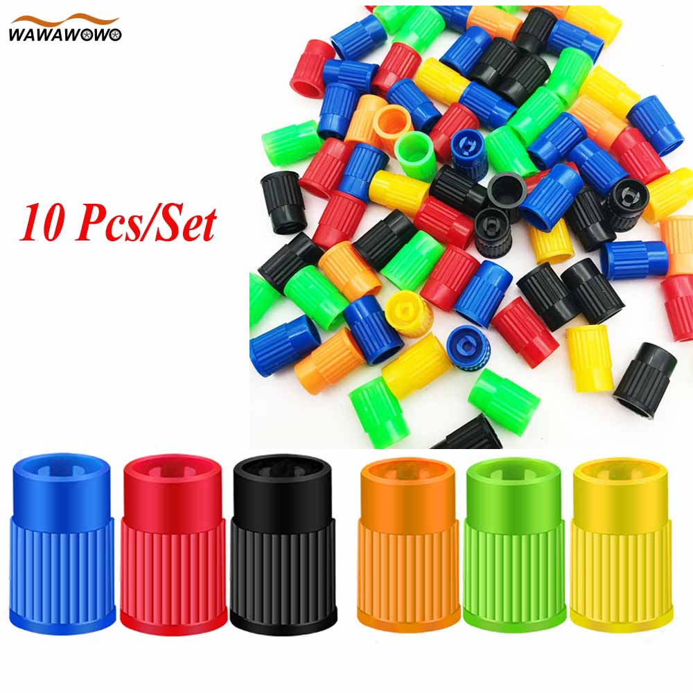 10pcs Tyre Valve Caps, Plastic Car Tire Stem Dust Covers Universal Valve Caps for Cars Trucks Motorcycles SUVs and Bikes