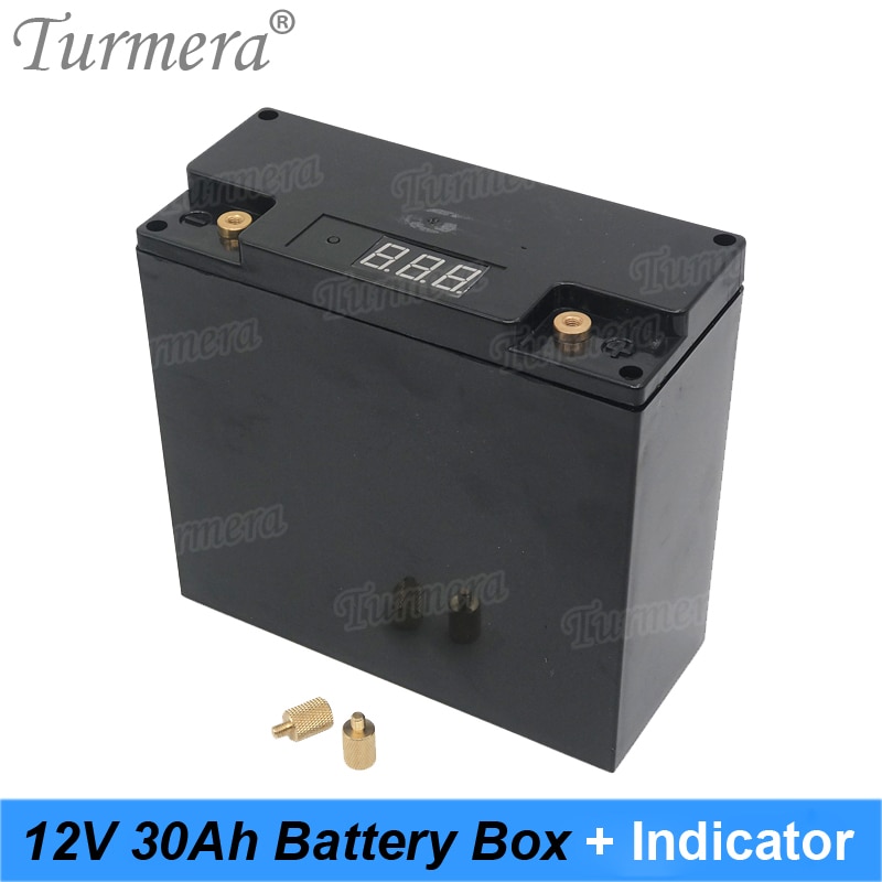 Turmera 12V 30Ah Battery Box Storage Case with Capacity Indicator Build 48Piece 18650 Battery for Uninterrupted Power Supply 12V