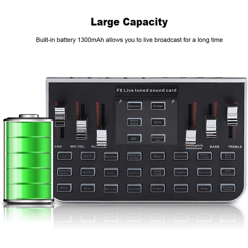 USB Sound Cards Audio Interface F8/F9 18 Sound Effects Bluetooth Audio USB Headset Microphon External Live Sound Card