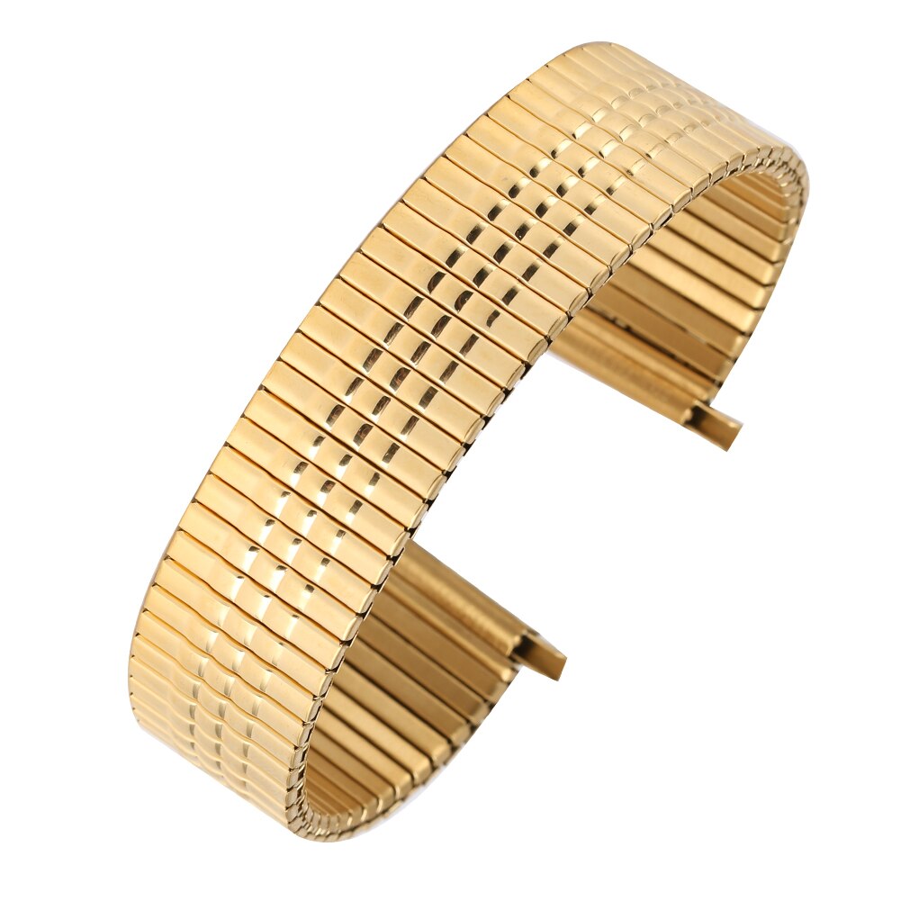 Premium elastisk urrem 16mm urremme i rustfrit stål 18mm uden spænde metaludskiftning 20mm armbåndsur 22mm armbånd: Guld