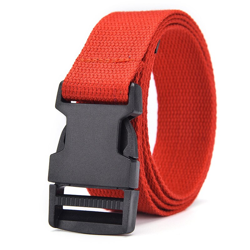 Adultes réglable tout-Match ceinture unisexe Style coréen toile ceintures Vintage en plastique boucle élastique couleur unie longue ceinture: red