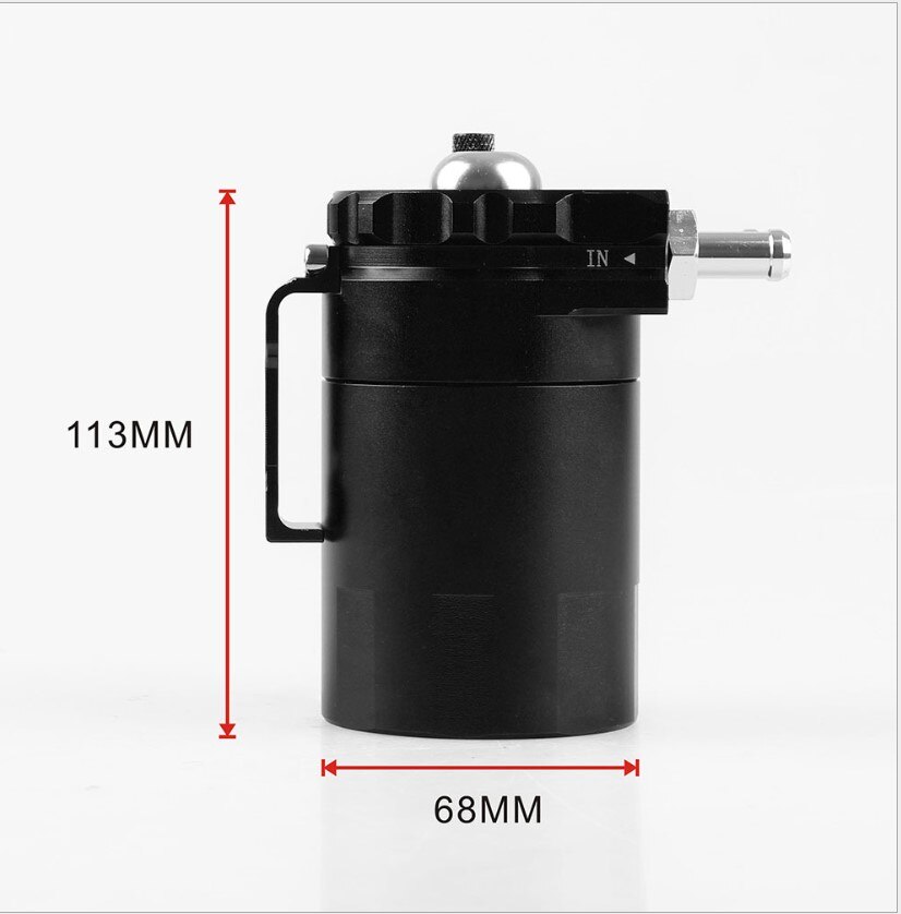 Aluminum Oil Catch Can Reservoir Tank Black Polish Baffled Universal