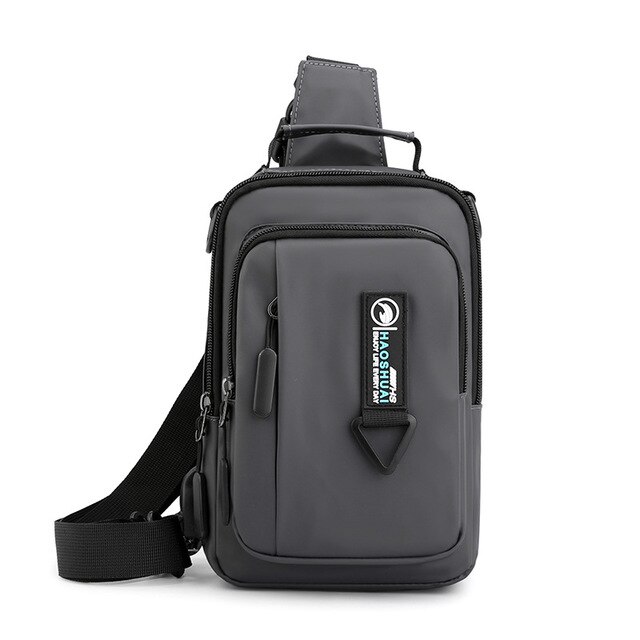 Multifunctionele Crossbody Tas Heren Usbcharging Chestpack Heuptas Mannelijke Waterdichte Korte Trip Borst Largecapacity Schoudertas: Ivoor