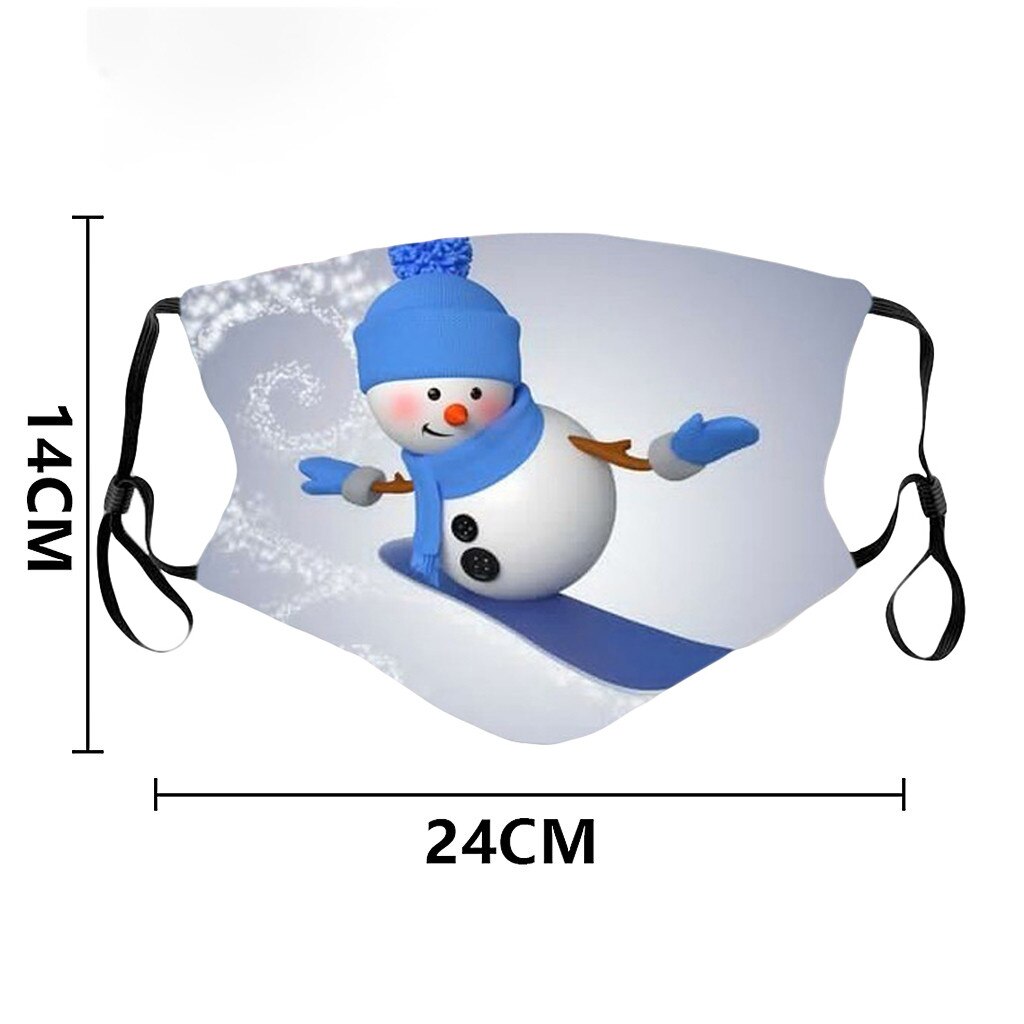 Mund Abdeckung Unisex Weihnachten Schneemann Druck Baseball Kappe Hut Einstellbare Waschbar Winddicht Hut Facecover