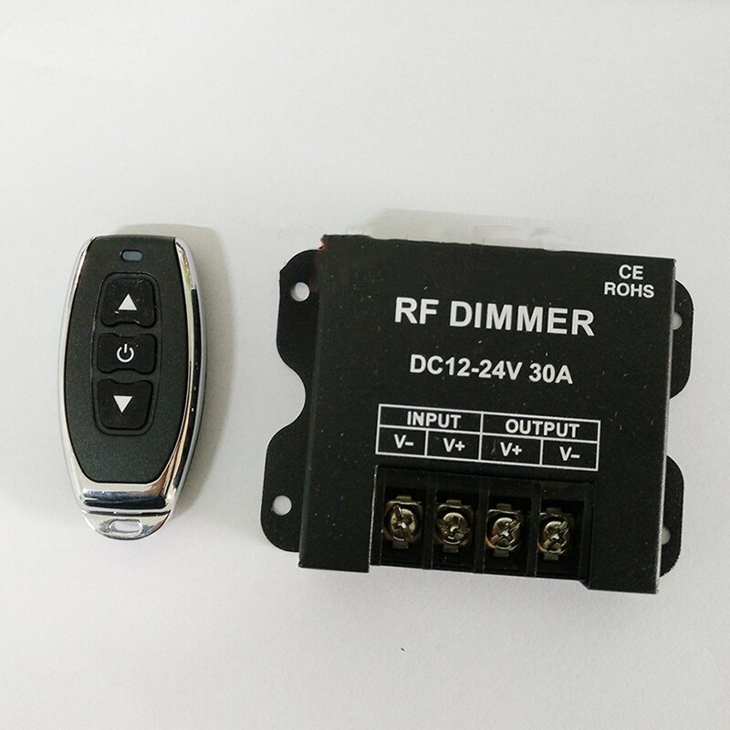 1 Set 3 Key RF High Power Wireless Remote Control Dimmer DC 12V-24V 30A Dimming Switch for Monochrome LED Lights Strip
