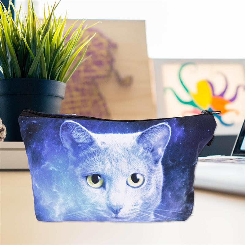 Neue 3D Kätzchen Gedruckt Weibliche Lagerung machen-hoch Taschen Frauen Mädchen Kupplung Taschen niedlich Karikatur Katze Reise Behälter Kosmetische fallen