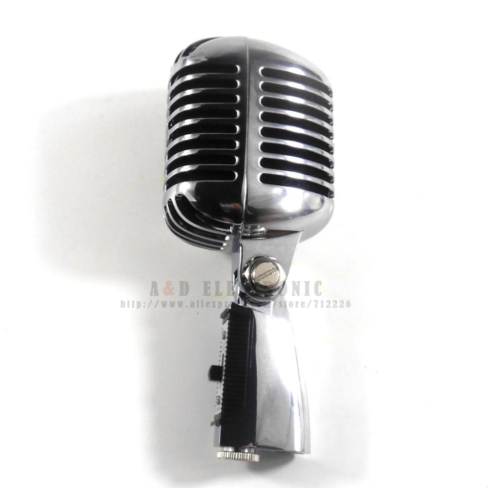 Silver Metal 55SH II Cardioid Dynamic Microphone Vocal Classical Vintage Style Karaoke Microphone for Shure 55SH Series Mi