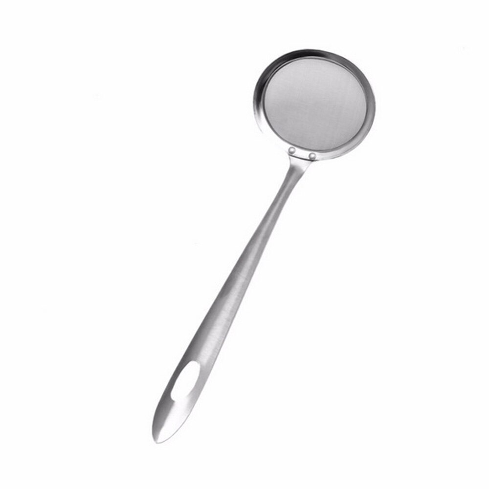 Stainless Steel Skimmer Spoon Fat Skimmer Spoon Fine Mesh Strainer Ladle Oil-Frying Filter Spoon for Kitchen Frying Food