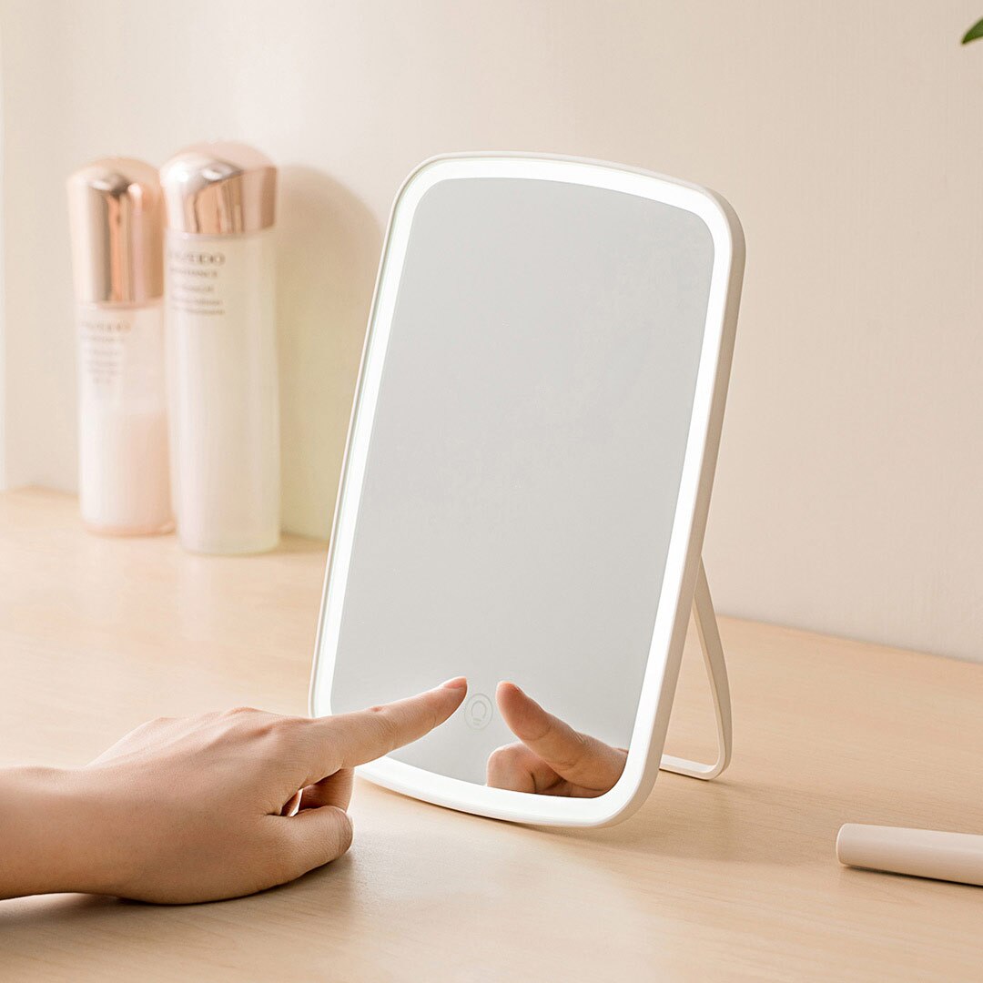 YouPin miroir de maquillage avec LED miroir cosmétique avec variateur tactile interrupteur batterie Operat support pour table salle de bain chambre voyage