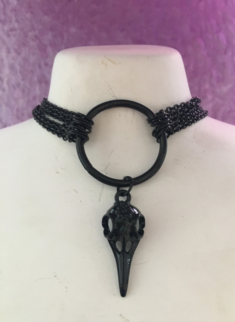 Steampunk Corvo Pendente Della Collana/Del Cranio di Uccello, Collana del Chocker/unisex Mens Collana di Boho Gioielli/Gioielli steampunk