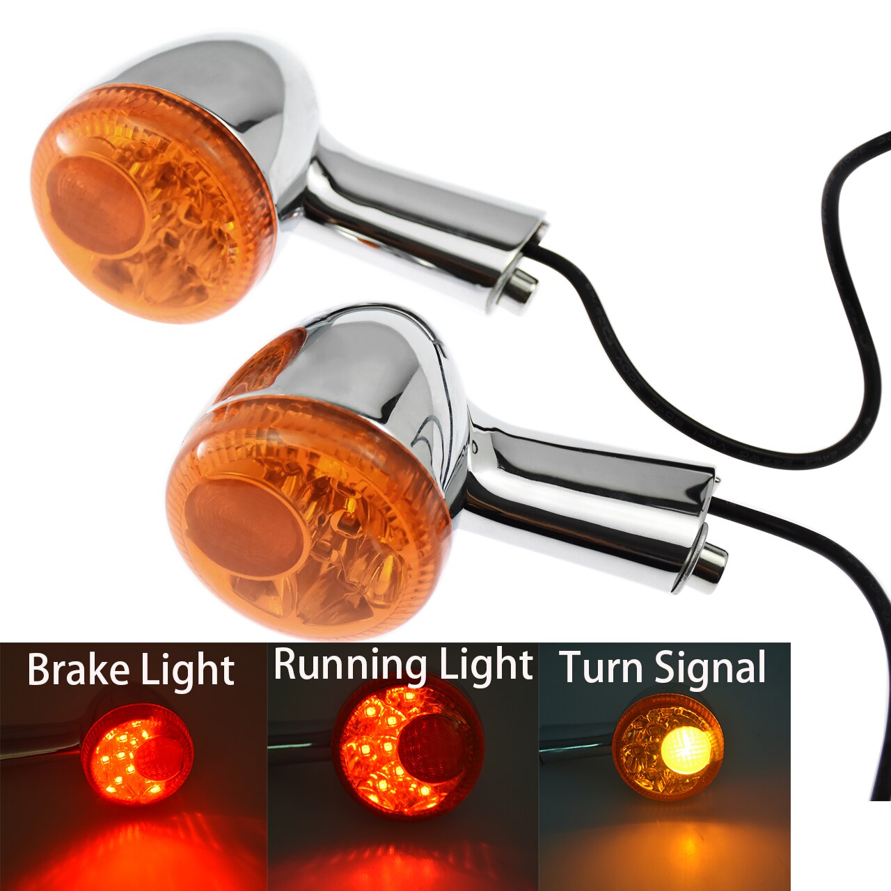 Motocicleta âmbar traseiro led turn signal luzes indicador preto/cromo
Para Harley Sportster 883 Super Baixa 21 XL883L 1200 1992-2020: Turn Signals Light C