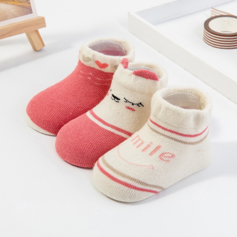 Warmom 3Pairs Baby Meisje Jongen Sokken Pasgeboren Bebe Goedkope Stuff Vloer Anti Slip Sox Kids Baby Accessoires Baby Floor sokken: 1 / for 0-1Y