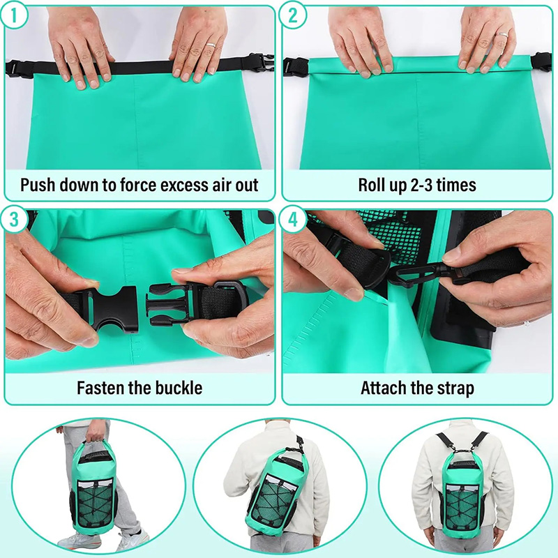 25L Wasserdichter Trockensack Angelrucksack zum Driftfischen, Schwimmen, Flusswanderungen, Schulter-Angeltasche, Köderfischerei-Eimer, Ausrügestochen für Tauchen, Rafting, Kajak