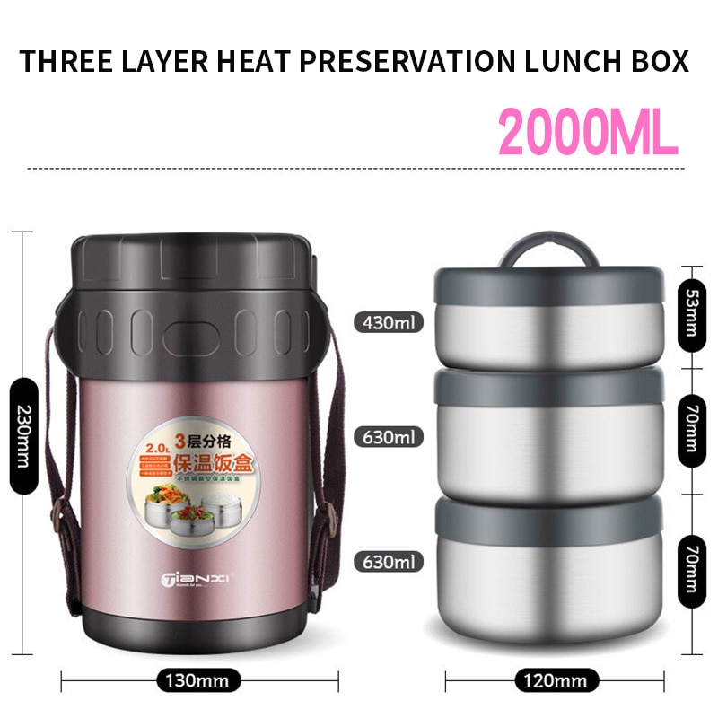 Tianxi Roestvrij Staal Voedsel Heater Japanse Lunchbox Keuken Voedsel Doos Draagbare Picknick Bento Box
