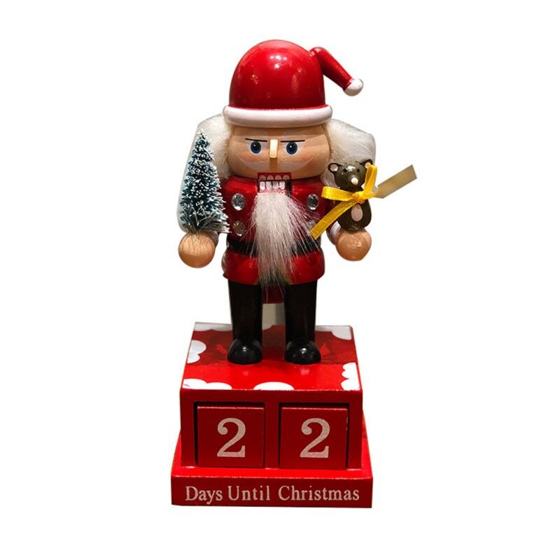 Zz-Sneeuwpop Vorm Kerst Decoratie Houten Countdown Kalender Leuke Cartoon Decoratie Countdown Kalender: A