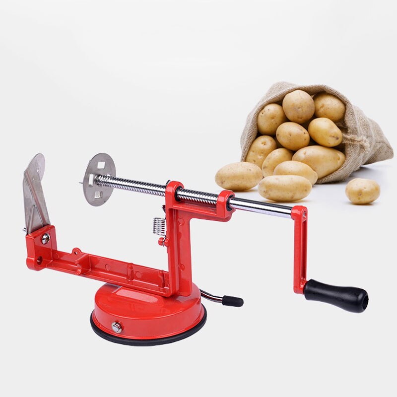 Grøntsagsspiraliz rustfrit stål snoet kartoffel æbleskærer spiral pommes fritesskærer madlavningsværktøj