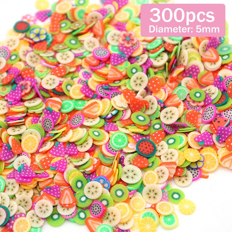 300 stk fargerike polymer leire hjem dekor dekorasjoner til utsmykninger negle blomst håndverk klistremerker kunst flatback scrapbooking: Frukt