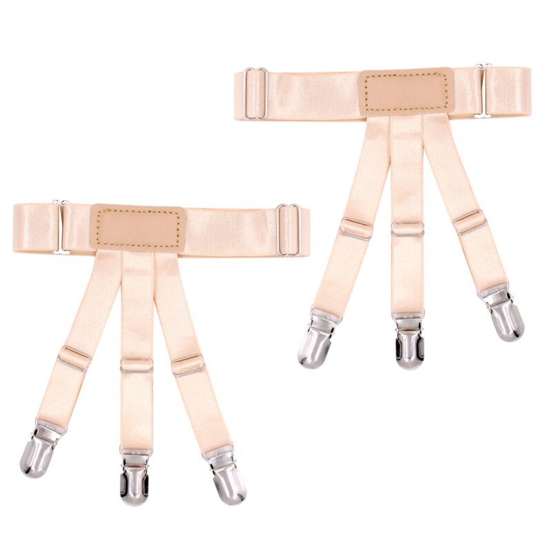 Shirt Stays Holder Gentleman Leg Suspenders Braces Skin color Elastic Uniform Business strap Shirt Garters 1pair MR1136