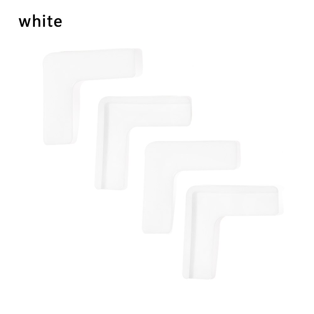 4Pcs Baby Safety Corner Guards Silicone Edge Protection Corner Protector Anticollision Strip Kids Security Head Protection: white