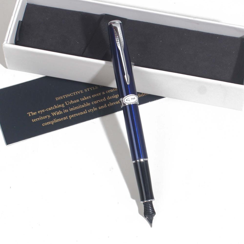 Sonneting Fountain pen metal office school pen Classic gold black gold clip pen with box black pen: BlueSilverWithBox