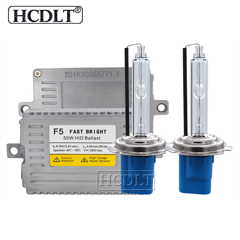 HCDLT-Kit de Xenón HID F5, lámpara de xenón de arranque rápido y brillante, 55W, H7, 5500K, lámpara H1, H3, H11, D2H, HID