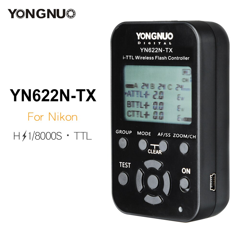 Yongnuo YN-622N-TX YN622N-TX Zender LCD Draadloze i-ddl Flash Controller 1/8000 s Trigger Zender voor Nikon DSLR