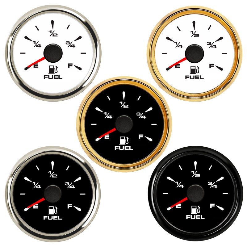 Marine Fuel Gauge Boat Gas Meter Level-Diesel Automotive for Car Vehicle SUV with LED Backlight Signal Adjustable