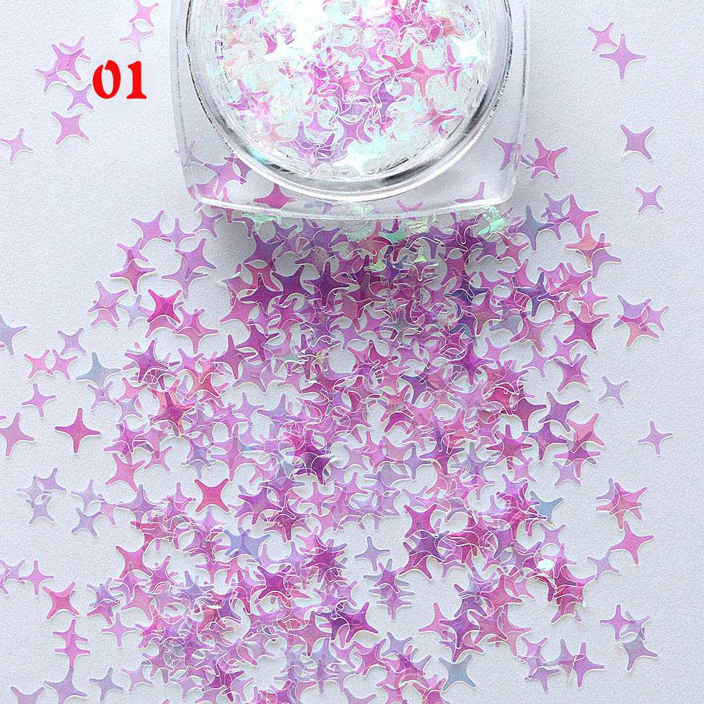 1 doos 3D Super Mermaid Eye Glitters Star Nail Gezicht Lichaam Oogschaduw Fonkelende Pailletten Rhinestone Glitters Dance Party Decoraties: Pink