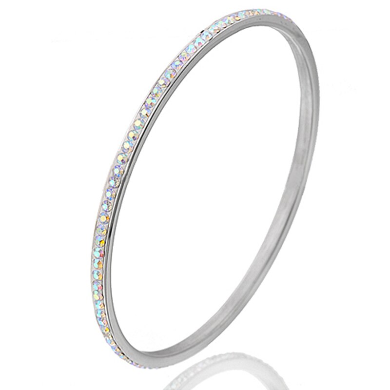 ZORCVENS strass di cristallo a due file pavimenta bracciali e braccialetti in acciaio inossidabile per accessori moda donna gioielli braccialetto: 82532