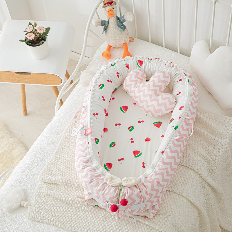 90X50cm Portable Baby Nest Crib Baby Bed Bassinet for Baby Lounger Cotton Baby Nest Co Sleeping Bed: A1