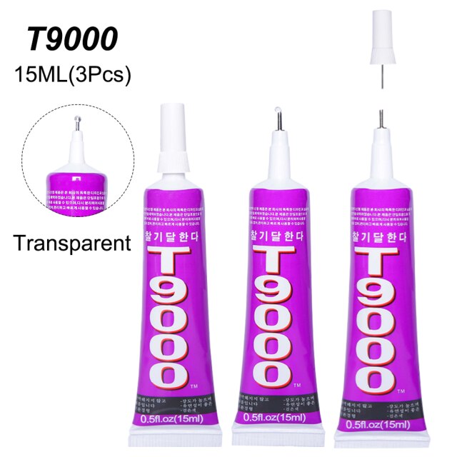 3Pcs 15Ml T7000 Zwarte Lijm Super Lijm T-7000 T8000 Stof Textiel Mobiele Telefoon Glas Touch Screen Lcd Component t9000 T5000: Clear T9000 15ML 3Pc