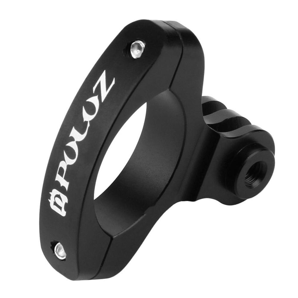 Puluz o form cykelmontering cykelklämhållare actionkamera styrstol sadelstolpe fäste för gopro xiaoyi aluminium: Svart