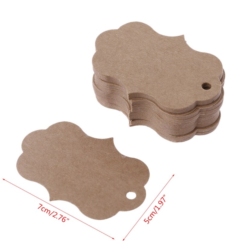 50x Trouwkaarten Kaart Kraft Craft Gunsten Hang Tags Prijs Label