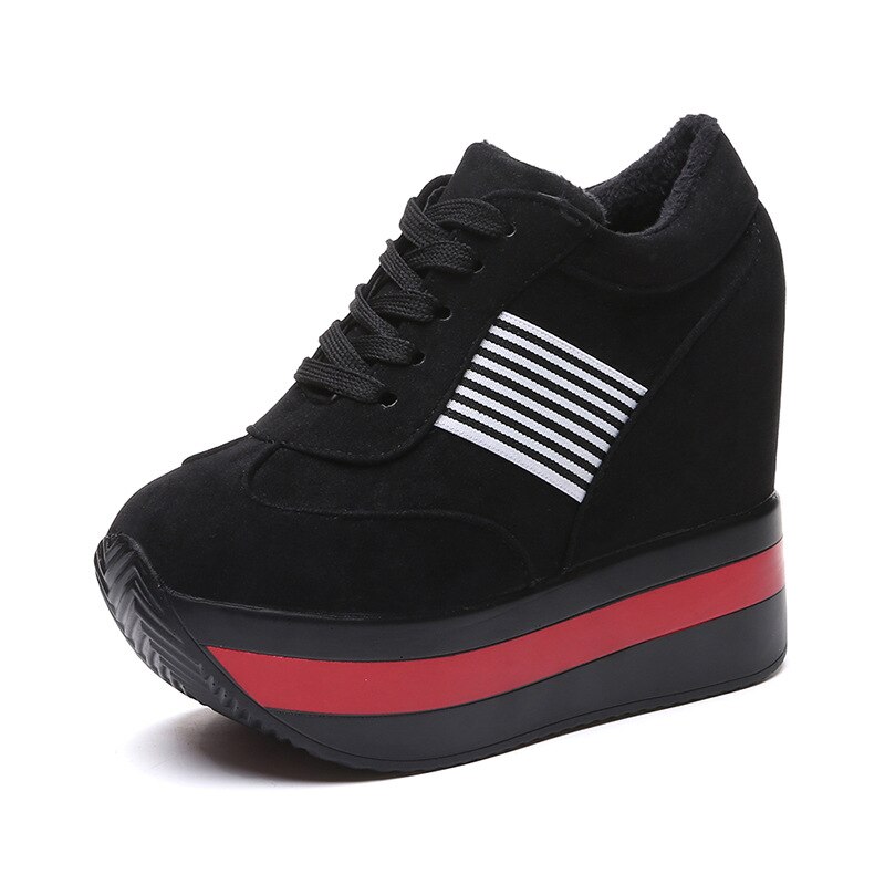 Sondr 2020 primavera e outono feminino reforçada fundo grosso coreano esportes selvagem esponja bolo e sapatos femininos XX-08: Black / 5