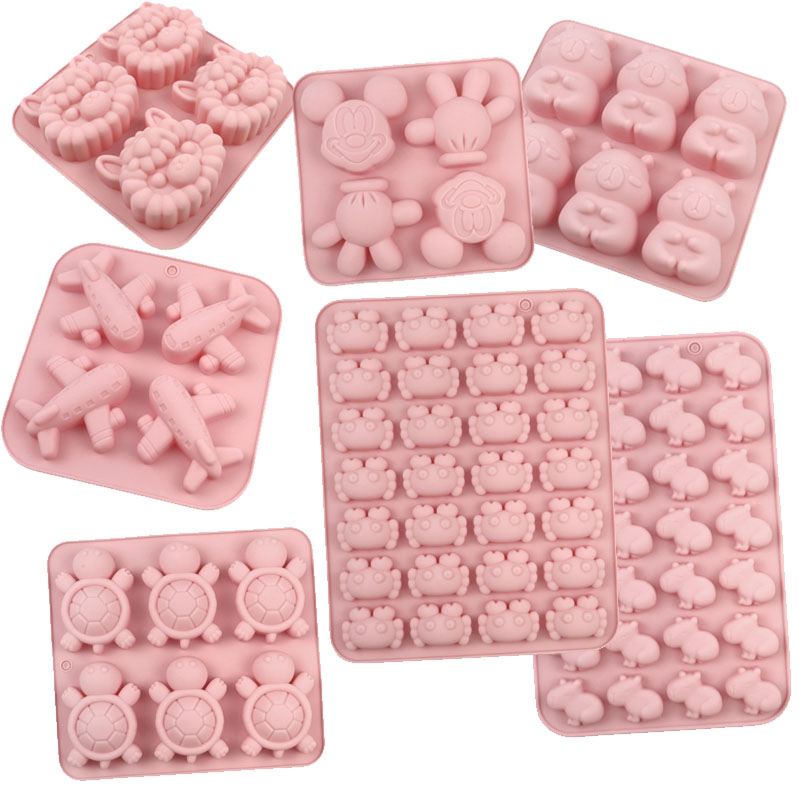Moule en Silicone de dessin animé, Animal souris Kapibala alpaga crabe tortue avion savon chocolat gelée plateau à glaçons outils de décoration de gâteaux