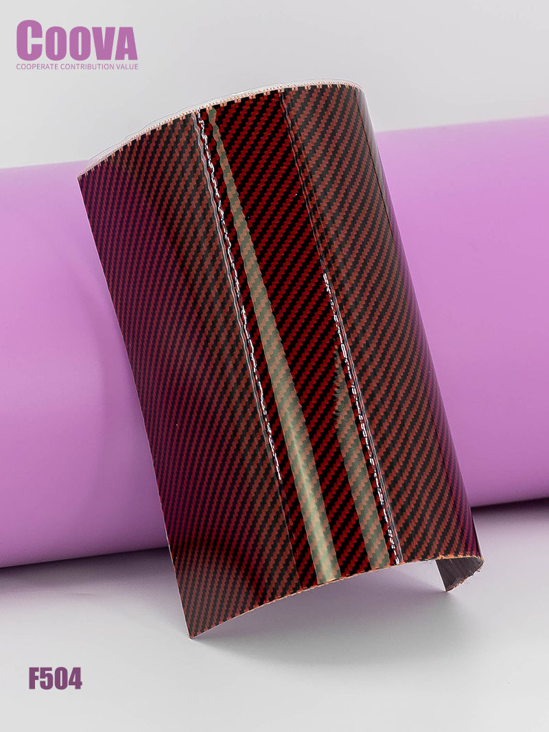 F504 COOVA Red &amp; Carbon Fiber Sheet Twill Real Carbon Fiber Plate Board Sheet Epoxy Composite Thickness 0.4mm DIY Decoration
