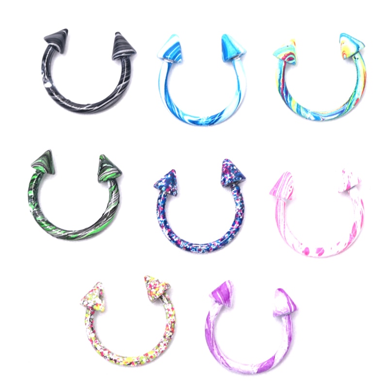 8Pcs/Set Stainless Steel Eyebrow Helix Piercing Labret Piercing Nose Ring Earrings Tragus Barbell Piercing Lengua Body Jewelry