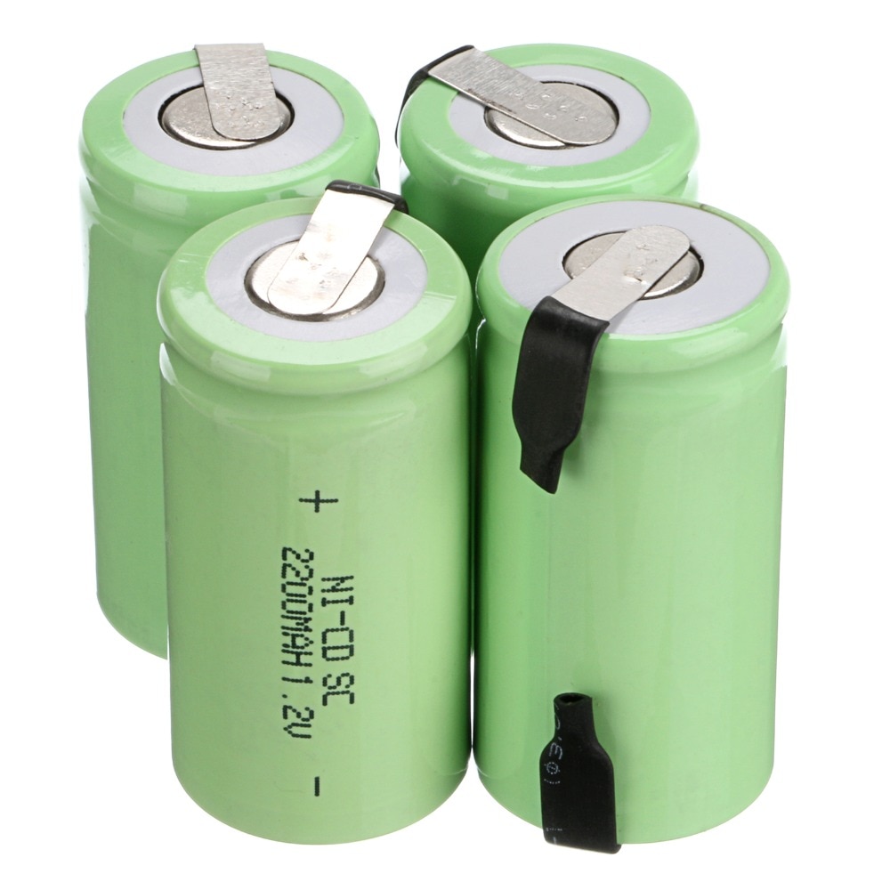 ! 4 pcs Sub C SC battery 1.2V 2200 mAh Ni-Cd NiCd Rechargeable Battery 4.25CM*2.2CM