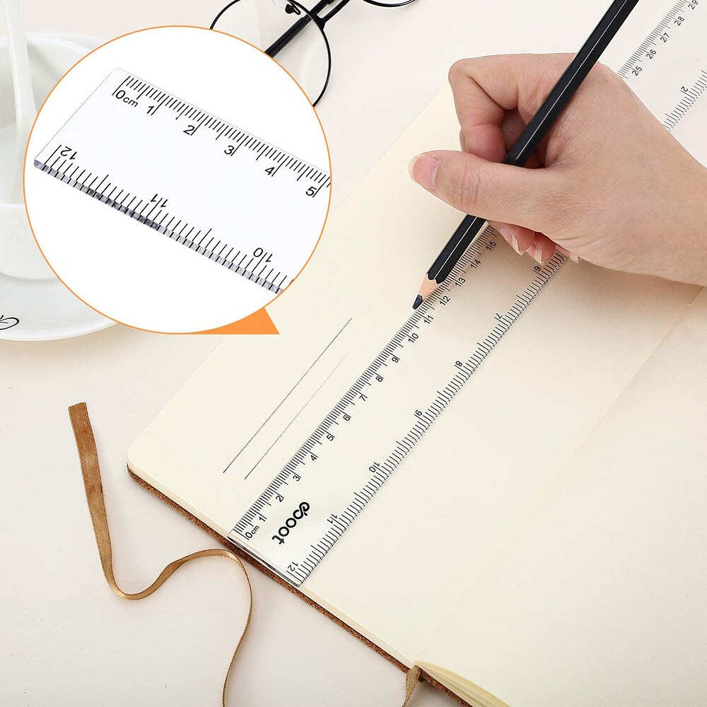Plastic Ruler 6/8/12 Inch Standard/metric Rulers Straight Ruler Measuring Tool For Student School Office