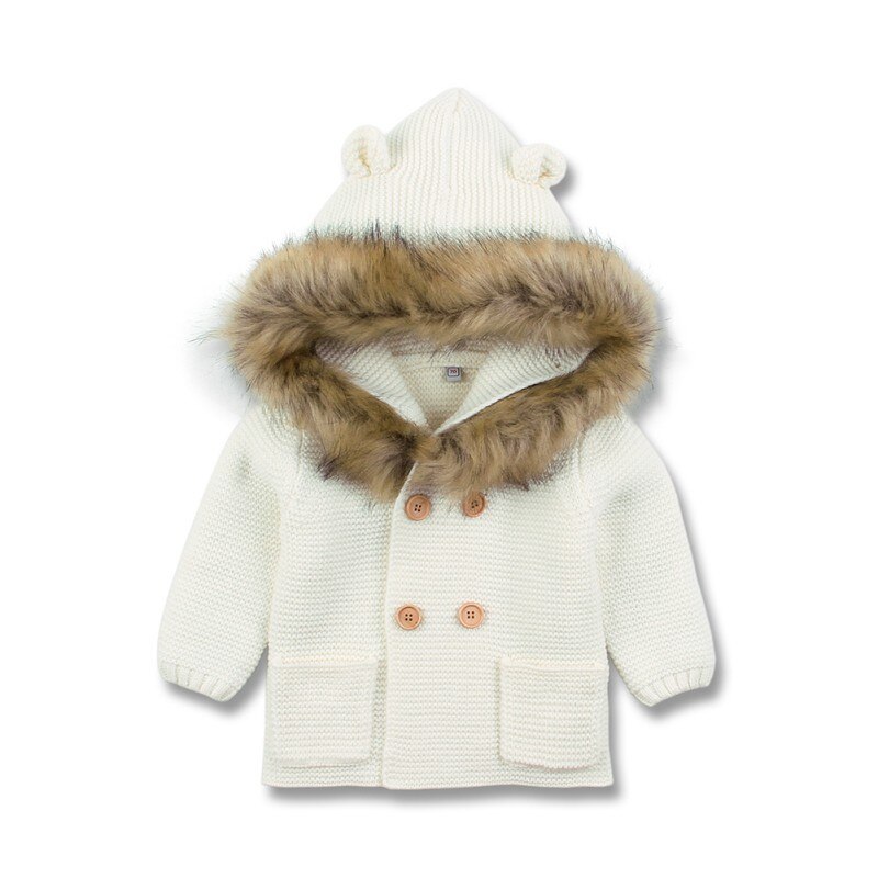 Barn barn tröja jacka höst bebis flicka pojke luvtröja kofta casual ytterkläder kappa kläder hvlv: A / 6m