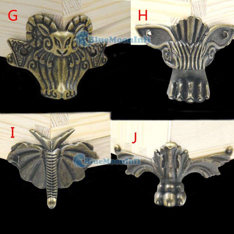 5 10 20 stk antikke smykkeskrin træmøbelæske dekorative fødder benhjørnebeskytter bronze nikkel guld rød bronze