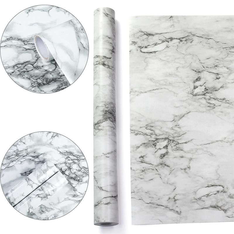 Self Adhesive Wallpaper Marble Stickers Waterproof Heat Resistant Kitchen Countertops Table Furniture Cupboard Wall Paper