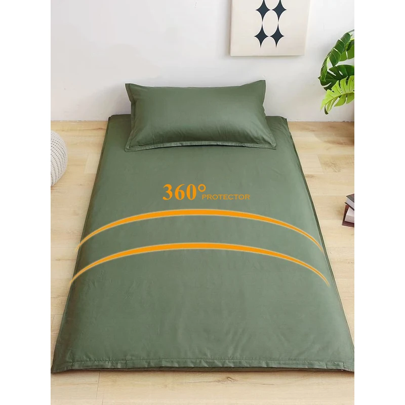 Wasart 360 ° Volledig Omsloten Met Ritssluiting Matrasbeschermer Couple/Student Enkele Dubbel Laken Bescherming Pad King Size