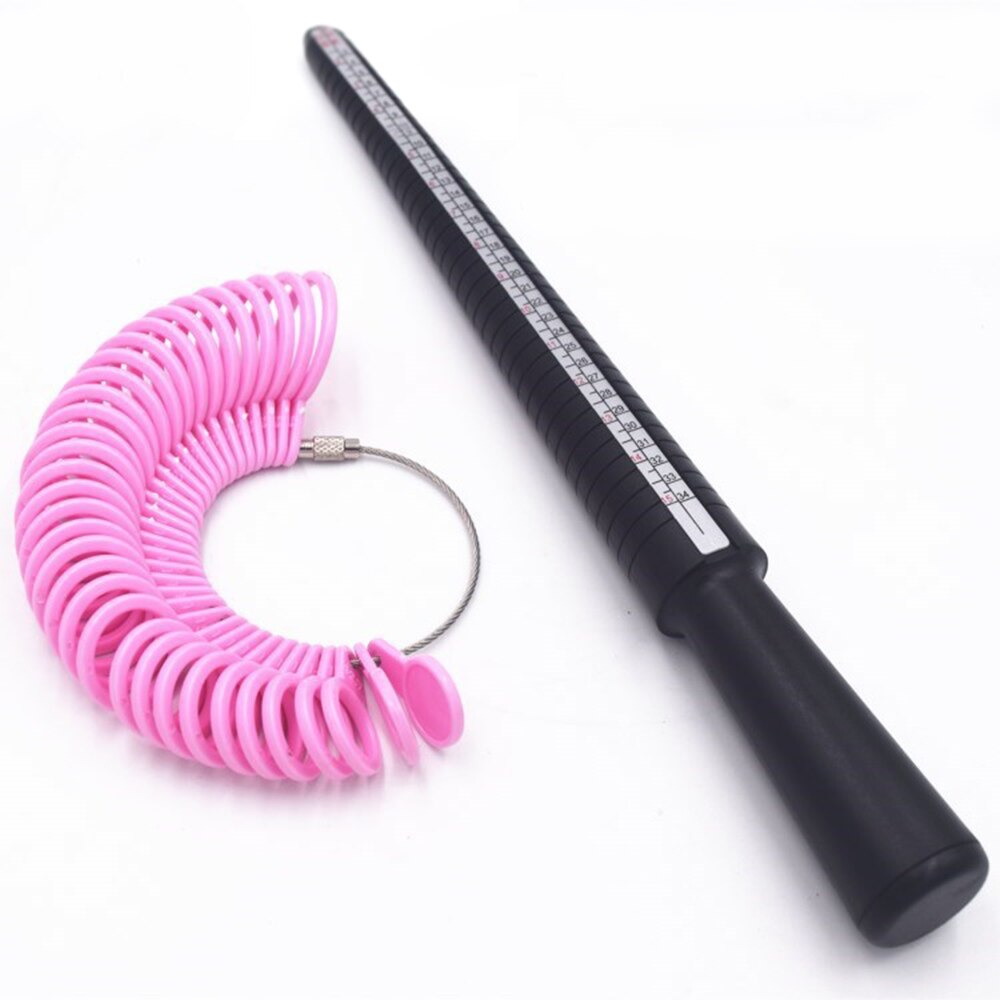 1 pierścionek zestawowy rozmiar biżuteria zestawy narzędzi pomiarowych plastikowy trzpień Stick Finger profesjonalne narzędzie kolorowe wygodne Charms , 5cm Dia.: 13